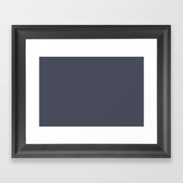 Dark Mulberry Purple-Blue Gray Solid Color PPG Black Flame PPG1043-7 - All One Single Shade Colour Framed Art Print