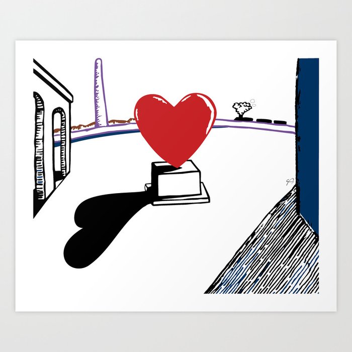 De Chirico and heart Art Print