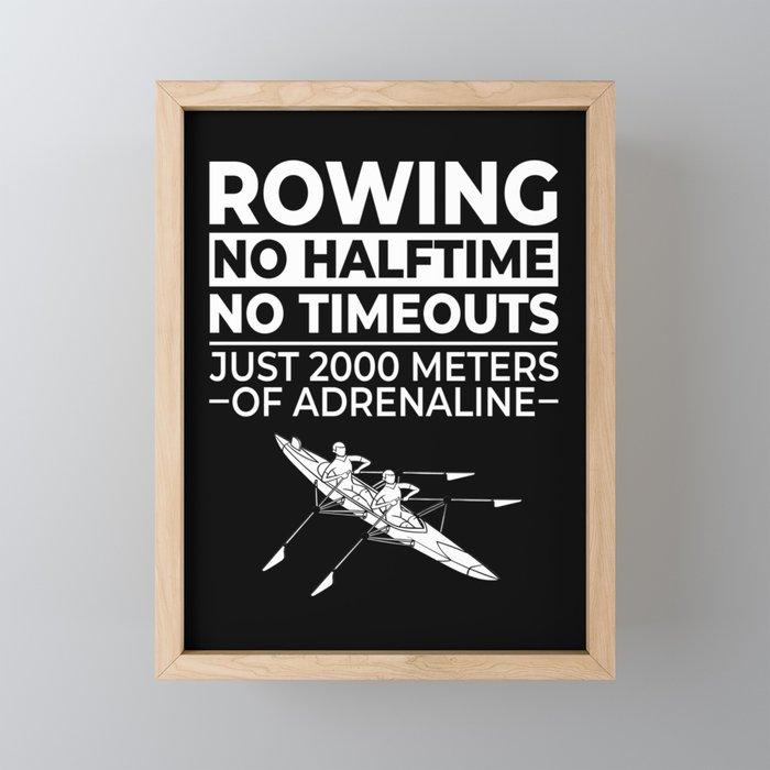 Rowing boat Crew Workout Canoe Paddle Kayak Framed Mini Art Print