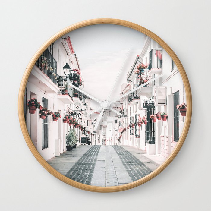 Village Street Spain Wall Clock