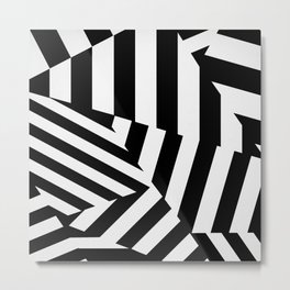 RADAR/ASDIC Black and White Graphic Dazzle Camouflage Metal Print