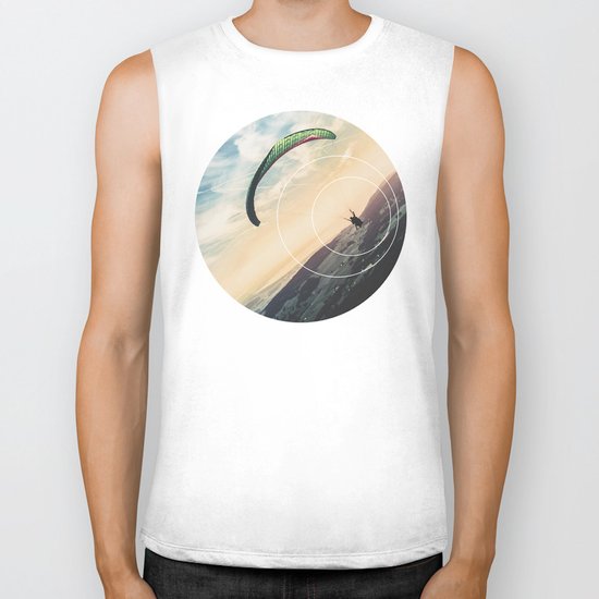 Skydive Gravity - Geometric Photography Biker Tank