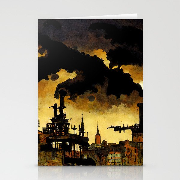 A world enveloped in pollution Stationery Cards