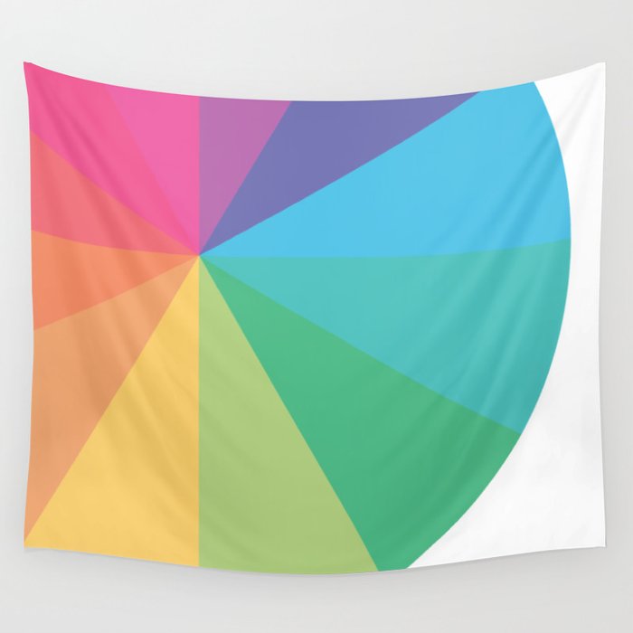 Minimal Simple Colourful Rainbow Circle Design Wall Tapestry