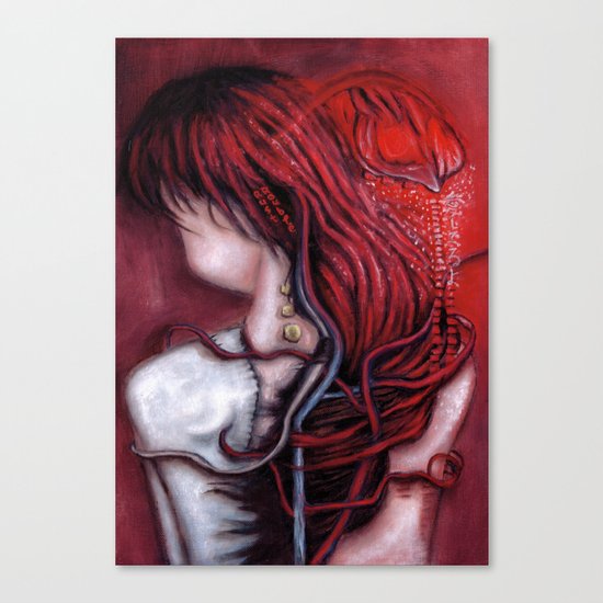 my heart soars like a blood red artifact Canvas Print