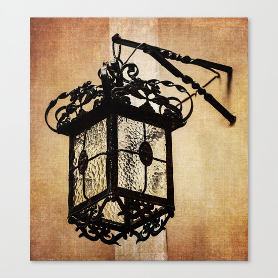 Lamp from within courtyard of St Mary the Crowned , Gibraltar Canvas Print