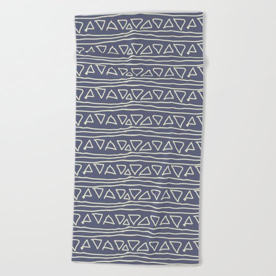 Blue Scribbles Pattern 03 Beach Towel