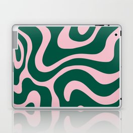 Warped Swirl Marble Pattern (emerald green/pink) Laptop Skin