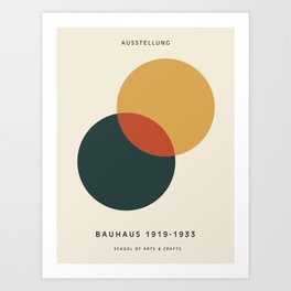 Exhibition poster-Bauhaus-Green-Yellow. Art Print