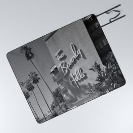 Beverly Hills Hotel, California black and white photograph / black and white photography Picnic Blanket