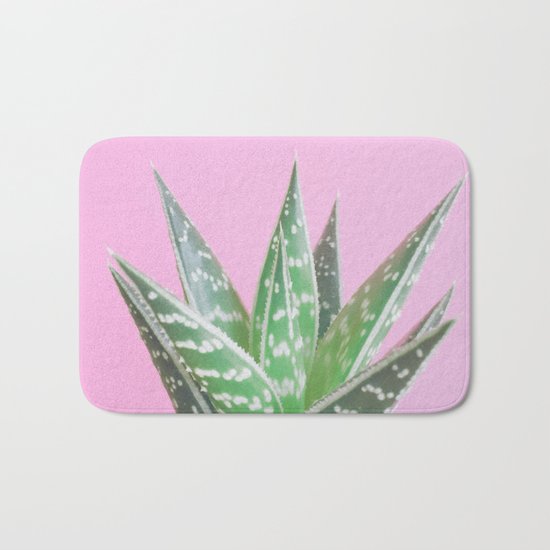 Pink Aloe Tiki Bath Mat