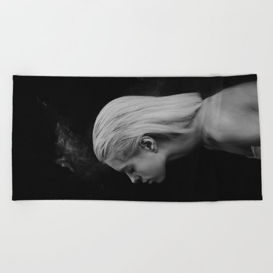 Black white Beach Towel
