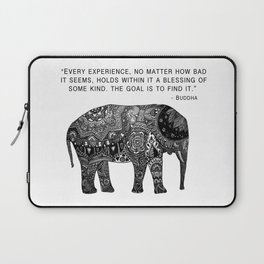 Buddha Quote with Henna Elephant Laptop Sleeve
