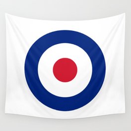 Mod Music French American USA Atlantic Symbol White Blue Red Circle Wall Tapestry