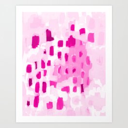 Zimta - pink abstract painting dots mark making canvas art decor Art Print