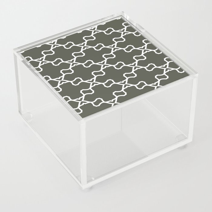 Dark Gray and White Shape Pattern 3 - Diamond Vogel 2022 Popular Colour Clover Patch 0431 Acrylic Box