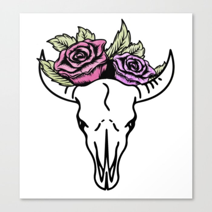 Skull & Rose Canvas Print