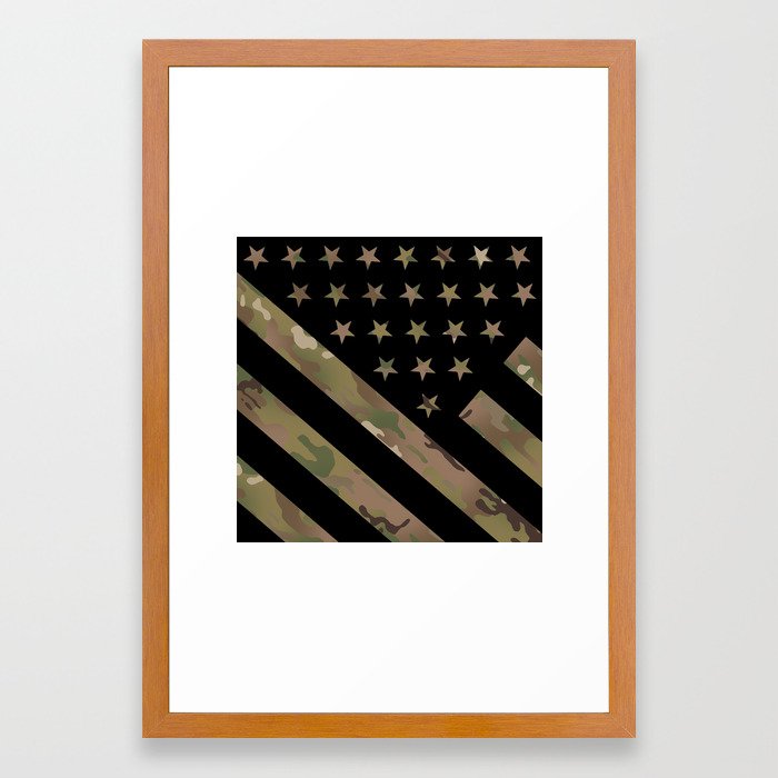 U S Flag Military Camouflage Framed Art Print By Jsdavies Society6