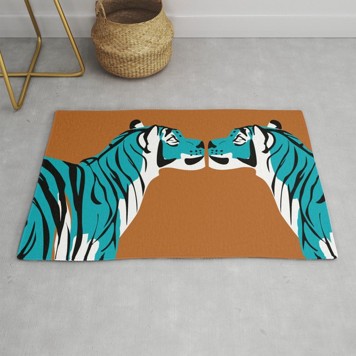 Year of the Tiger in blue duo Rug