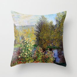 Claude Monet - Corner of the Garden at Montgeron Throw Pillow