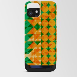 Geometric Abstract Art Pattern Orange and Green Decoration iPhone Card Case
