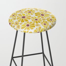 Watercolor pattern of simple bright flowers Bar Stool