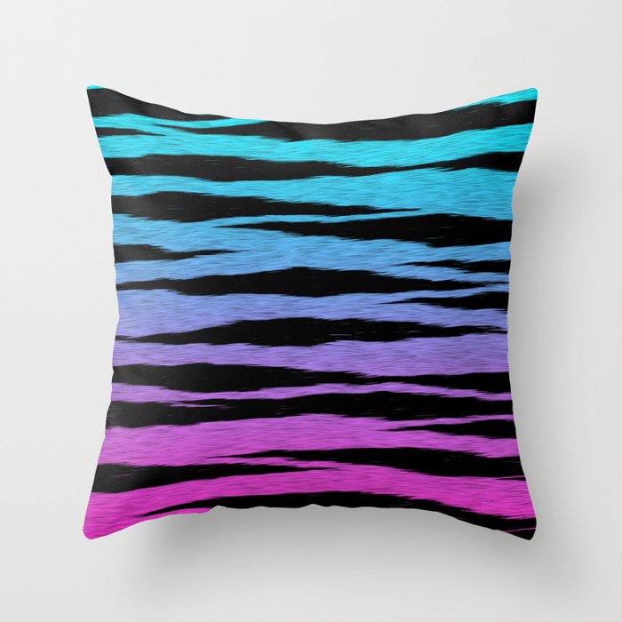 Blue/Pink Gradient Tiger Skin Throw Pillow