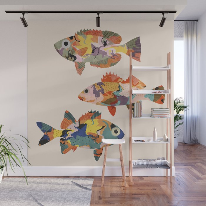 Fish collage Wall Mural