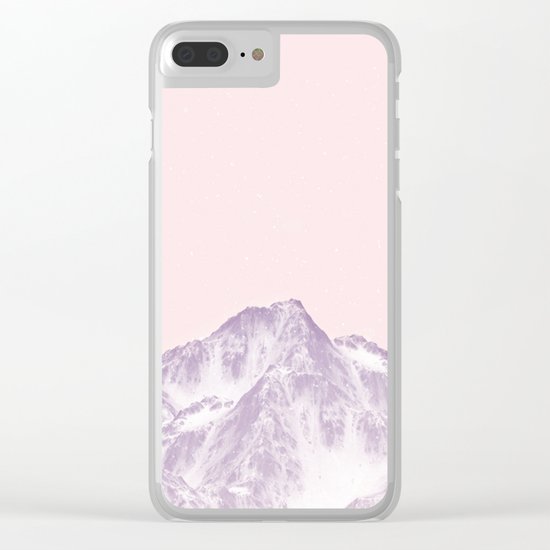pink mountain Clear iPhone Case