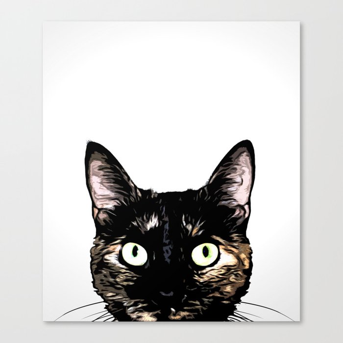 Peeking Cat Canvas Print