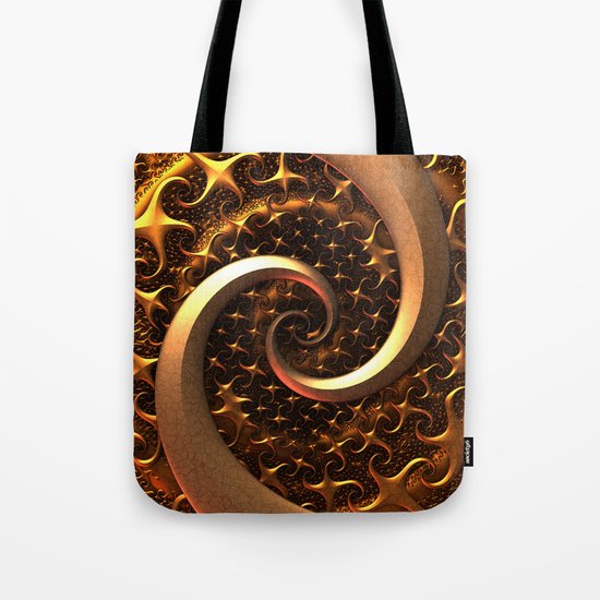 Golden Spirals Tote Bag