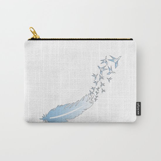 Origami Feather Birds Carry-All Pouch