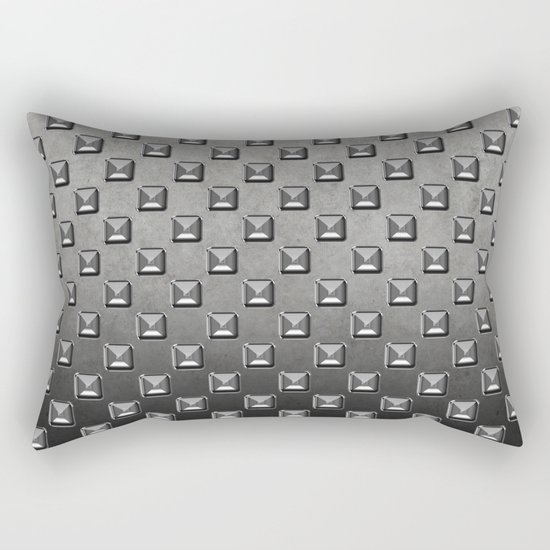Silver Shine square embellishment on grey Rectangular Pillow