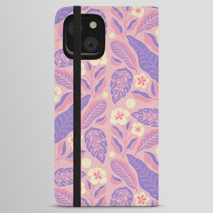 Tropical Leaves – Pink iPhone Wallet Case