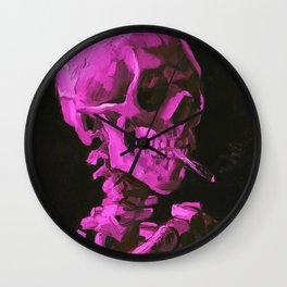 Pink Skeleton Smoking Cigarette Wall Clock | Colorfulskeleton, Gothicart, Painting, Smoker, Alteredart, Cigarette, Skeleton, Vintageartdeco, Classicpainting, Gothicdecor 