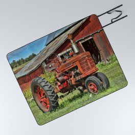 1952 Red Tractor Picnic Blanket
