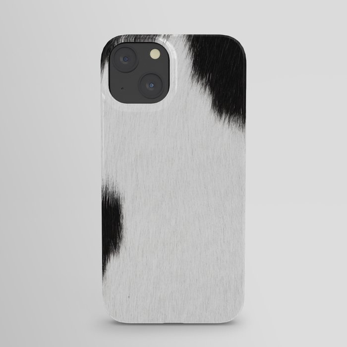 Classic Black & White Cowhide iPhone Case