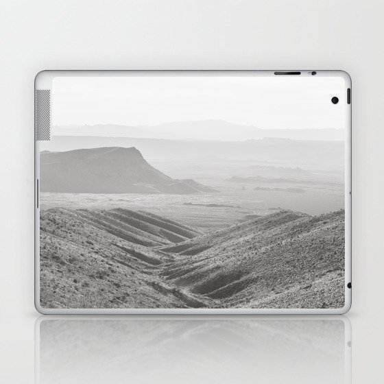 Big Bend Before Sunset - Black and White Texas Photography Laptop & iPad Skin