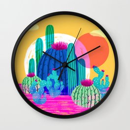 Cactus Sunset Wall Clock