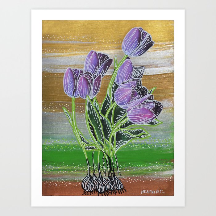 Traveling Tulips Art Print