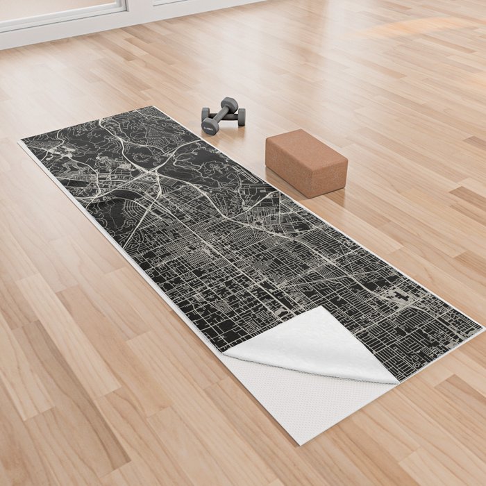 Pomona, USA. City Map Drawing Yoga Towel