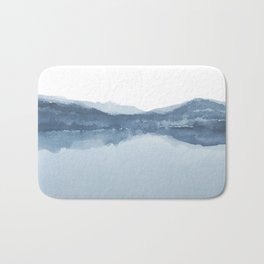 Watercolor landscape 2 - shades of blue Bath Mat | Scandi, Indigo, Brushstrokes, Scandiboho, Digital, Watercolour, Monochromatic, Nouveauprints, Japandi, Curated 
