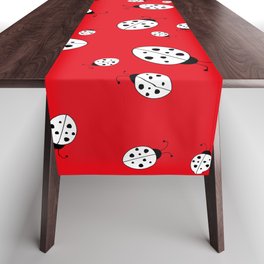 Ladybugs on Red Table Runner