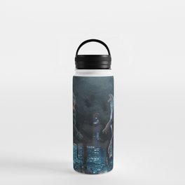 Godzilla vs Kong in the moonlight Water Bottle