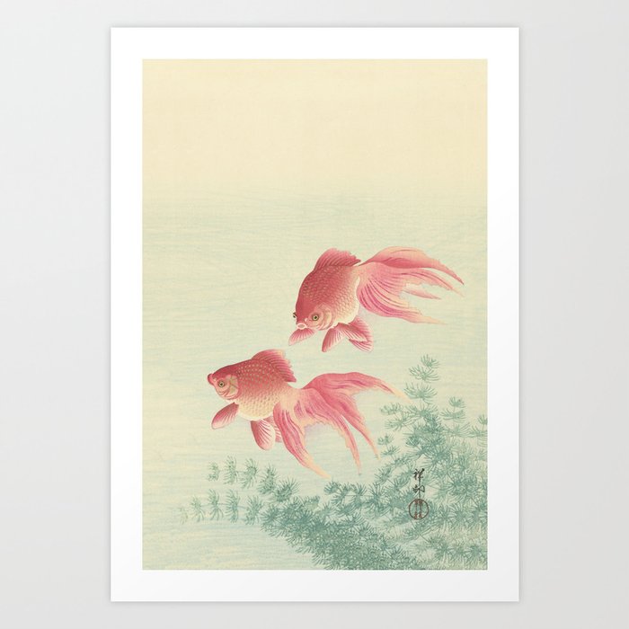 Goldfish Vintage Japanese Woodblock Print Art Print