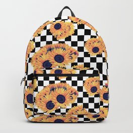 checkerboard sunflower backpack