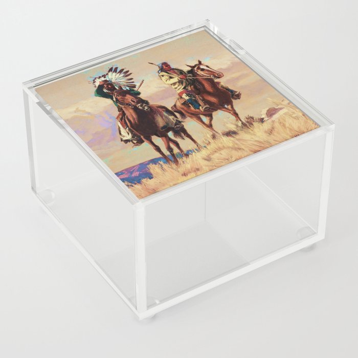 “Blackfoot Indian Scouts” by Carl Oscar Borg Acrylic Box
