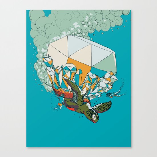 TURTLE& THE DIAMONDS Canvas Print