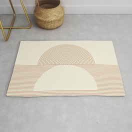 Geometric lines in Shades of Coffee and Latte 4 (Sunrise and Sunset) Area & Throw Rug