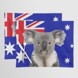Koala with Australian Flag. Placemat